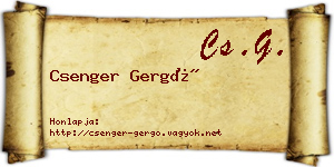Csenger Gergő névjegykártya